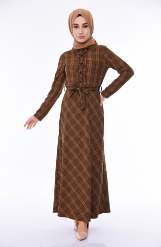 Brown Hijab Dress 1079-01