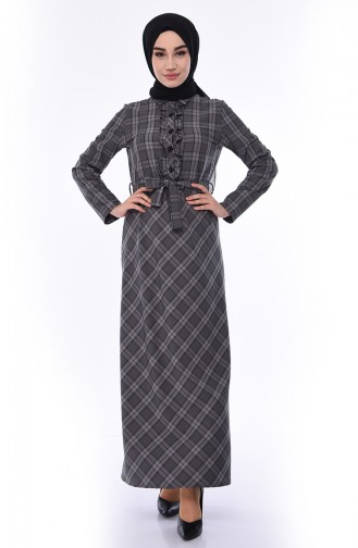 Grau Hijab Kleider 1079-03