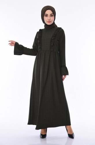 Khaki Hijab Dress 1082-01