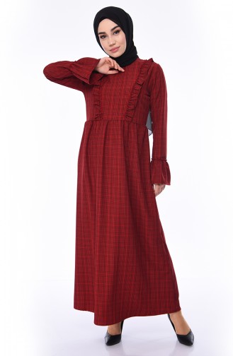 فستان أحمر كلاريت 1082-02