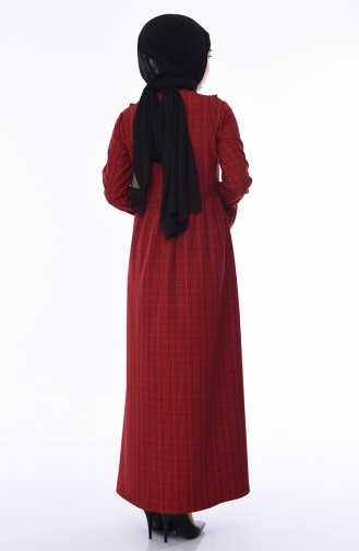 Weinrot Hijab Kleider 1082-02