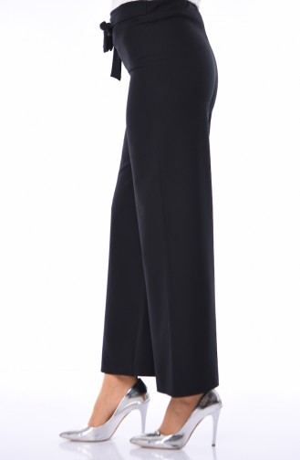 Belted Wide Leg Pants 2095-01 Black 2095-01