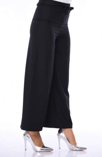 Belted Wide Leg Pants 2095-01 Black 2095-01