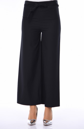 Belted Wide Leg Pants 2095-01 Black 2095-01