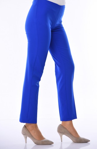 Side Zipper Lycra Trousers 9042-16 Saxe Blue 9042-16