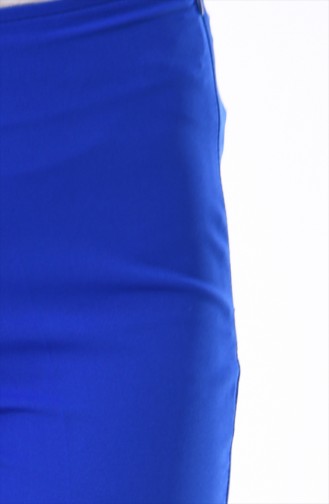 Side Zipper Lycra Trousers 9042-16 Saxe Blue 9042-16