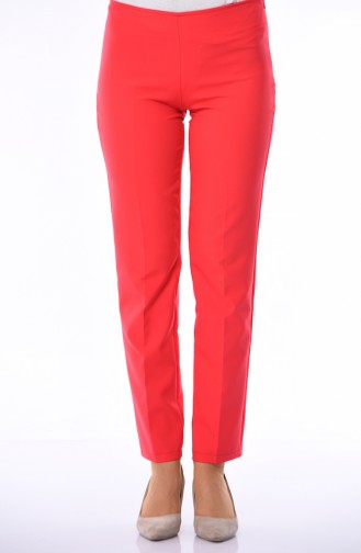 Side Zipper Lycra Trousers 9042-17 Red 9042-17