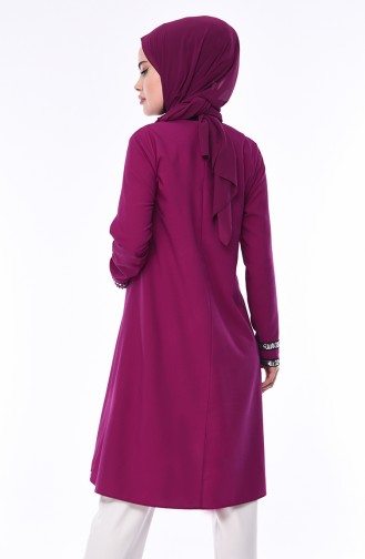 Payet Detaylı Tunik 3165-06 Mürdüm