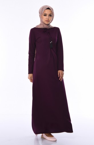 Plum Hijab Dress 4037-03