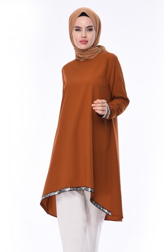 Payet Detaylı Tunik 3165-07 Tütün