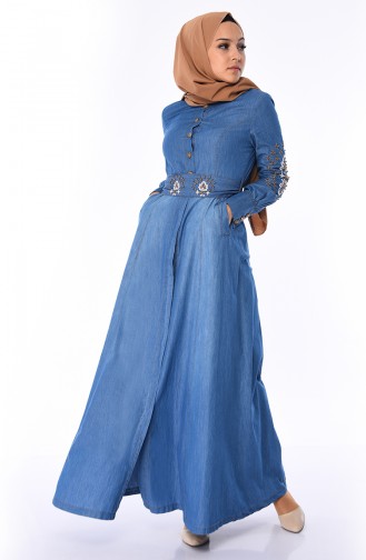 Jeansblau Abayas 8980-07