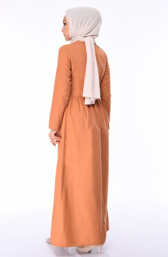 Keksfarbe Hijab Kleider 7215-15