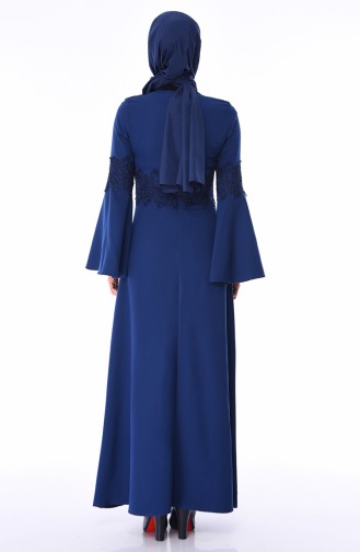 Navy Blue Hijab Dress 81720-02