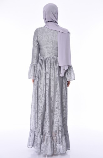 Grau Hijab Kleider 81722-02