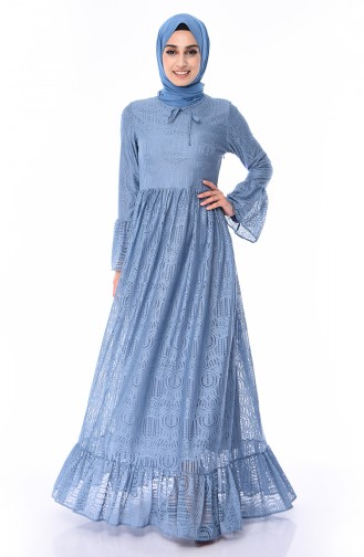 Indigo Hijab Dress 81722-04