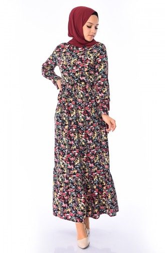 Black Hijab Dress 2077-04