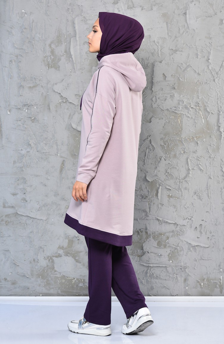 light purple sweatsuit
