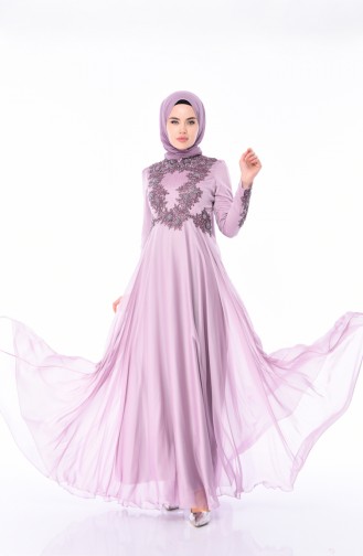 Lilac İslamitische Avondjurk 6163-05