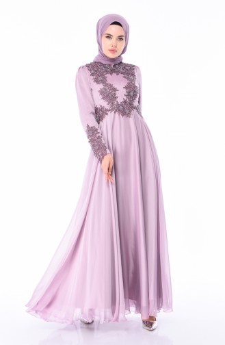 Lilac İslamitische Avondjurk 6163-05