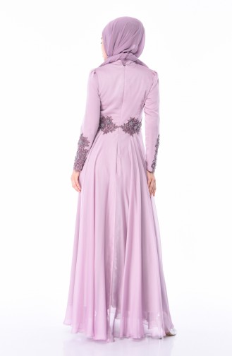 Violet Hijab Evening Dress 6163-05