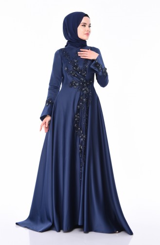 Dunkelblau Hijab-Abendkleider 6164-01