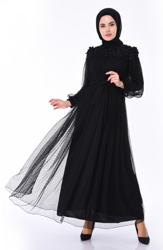 Schwarz Hijab-Abendkleider 5070-04