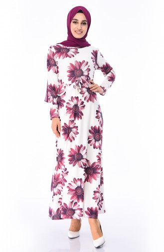 Plum Hijab Dress 0661-02