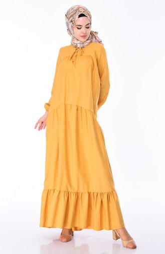 Robe Froncée 7268-02 Jaune 7268-02