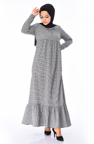 Pötikare Desenli Elbise 1205-01 Siyah