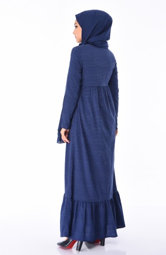 Dunkelblau Hijab Kleider 1205-02