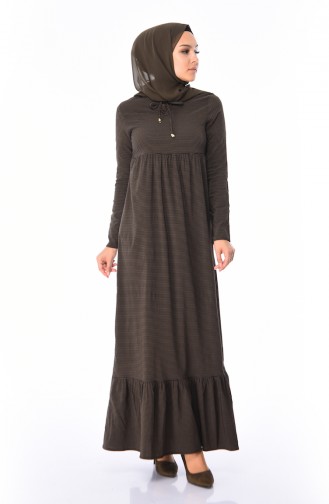 Dark Green Hijab Dress 1205-07