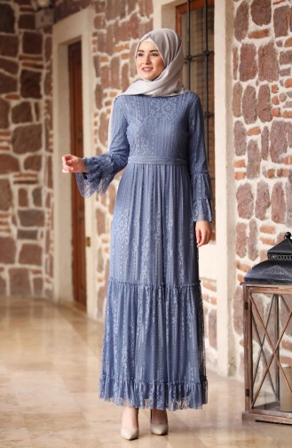 Indigo Hijab Dress 3152-05