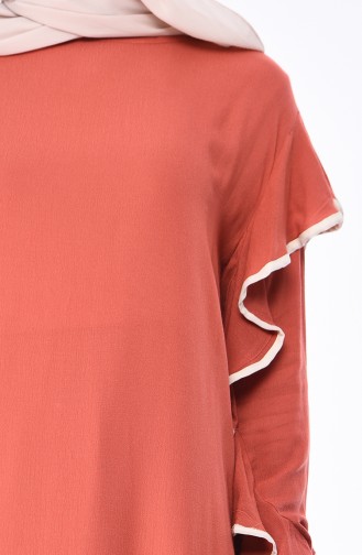 Brick Red Hijab Dress 9088-01