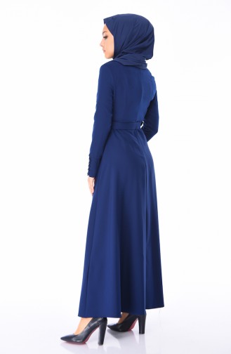 Dunkelblau Hijab Kleider 9326-05