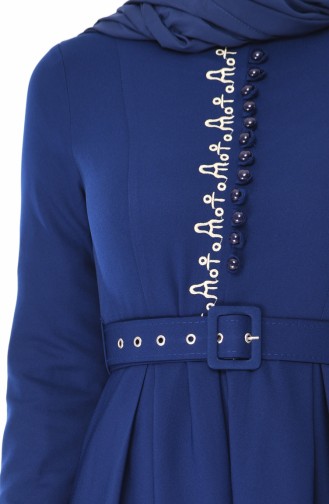 Navy Blue Hijab Dress 9326-05