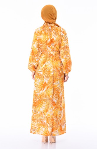 Mustard Hijab Dress 1046D-01