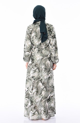 Khaki Hijab Dress 1046D-03
