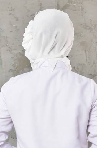 Hazır Şifon Türban HT0062-24 Kırık Beyaz
