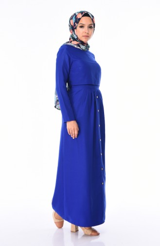 Saxe Hijab Dress 4275-07