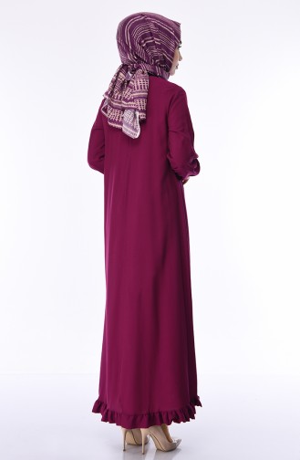 Robe Viscose Jupe Froncée 1202-08 Plum 1202-08