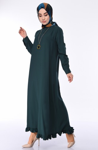 Robe Hijab Vert emeraude 1202-10