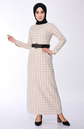 Beige Hijab Dress 2069-09