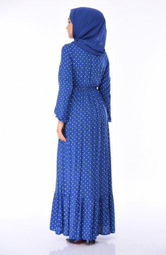 Robe à Motifs 4038-02 İndigo 4038-02