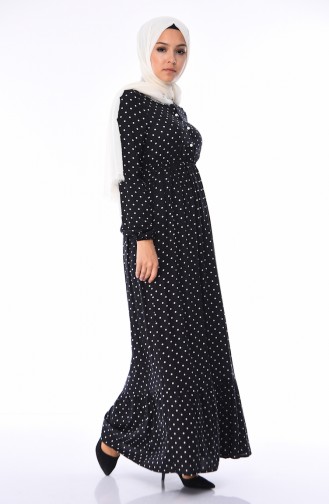 Schwarz Hijab Kleider 4038-03