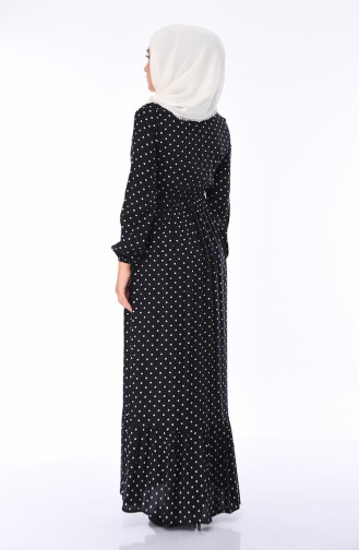 Schwarz Hijab Kleider 4038-03