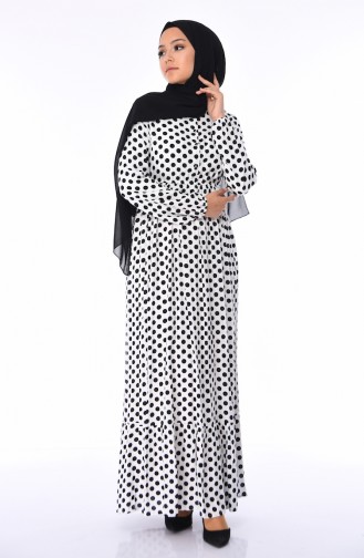 White Hijab Dress 4038A-01