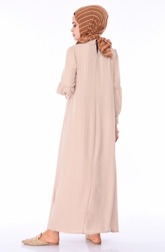 Beige Hijab Dress 1058-01