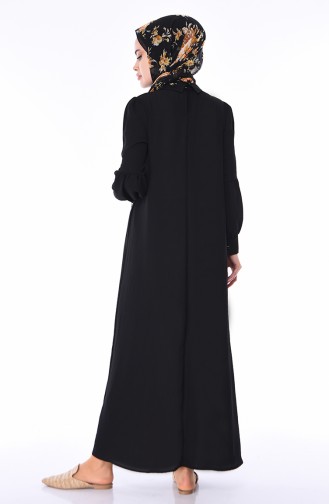 Aerobin Kumaş Yazlık Elbise 1058-02 Siyah