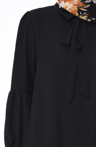 Aerobin Kumaş Yazlık Elbise 1058-02 Siyah