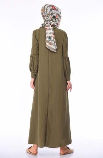 Khaki Hijab Dress 1058-03